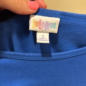 LuLaRoe Blue Sheath Mini Dress Crew Neck Work